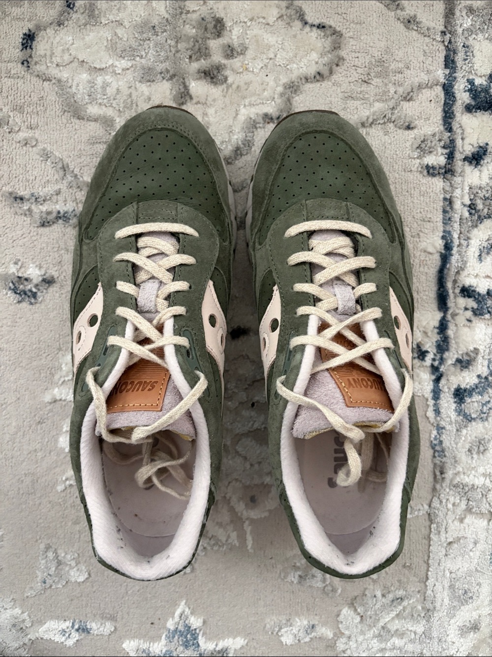 SAUCONY Shadow 6000 Premium Suede Green Agave Moon Size 7 Men/ 8.5 Women RARE!